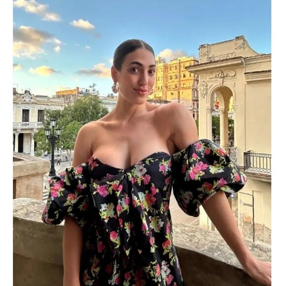 Caroline Constas Reyna Off Shoulder Floral Dress XS - Picture 3 of 12